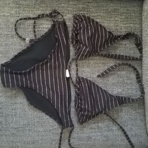 Black with pink stripe bikini